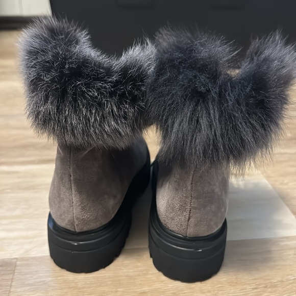 MAISON SI suede combat fur lined boots - Picture 3 of 3